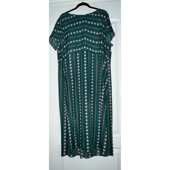 NWOT Green Shein Plus Size 2XL Dress Features Geometric Patterns Throughout - Picture 4 of 8